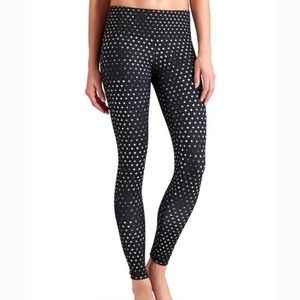 Athleta Black Patterned Dot Yoga Leggings
